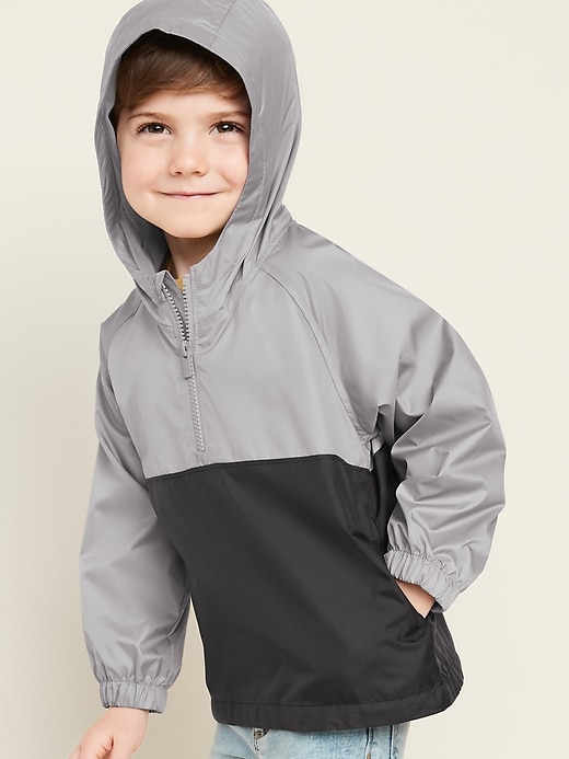 View large product image 1 of 4. Hooded Color-Blocked Pullover Anorak for Toddler Boys