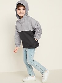 View large product image 3 of 4. Hooded Color-Blocked Pullover Anorak for Toddler Boys