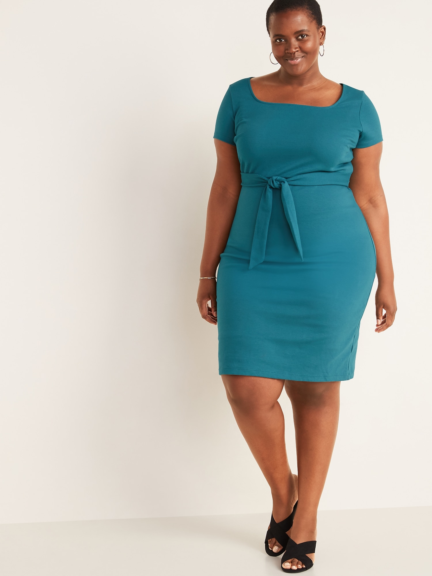 Navy sheath dress plus hot sale size