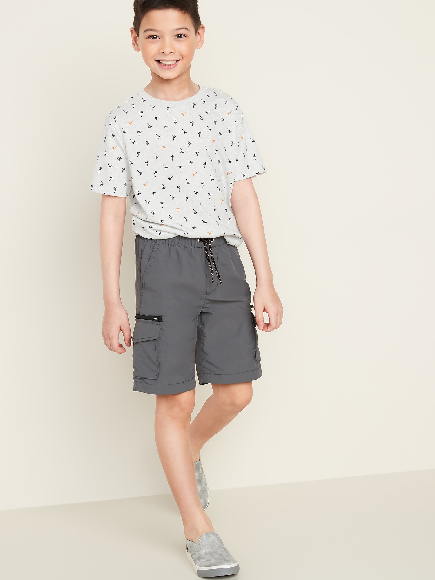 Dry-Quick Nylon Zip-Pocket Cargo Jogger Shorts For Boys | Old Navy