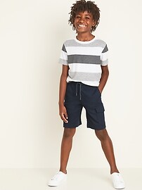 View large product image 3 of 3. Straight Built-In Flex Functional-Drawstring Jogger Cargo Shorts