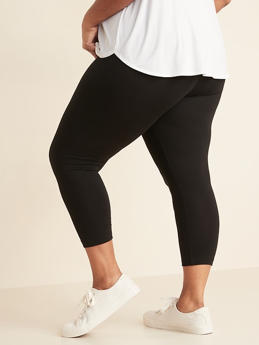View large product image 2 of 3. High-Waisted Plus-Size Cropped Leggings 2-Pack