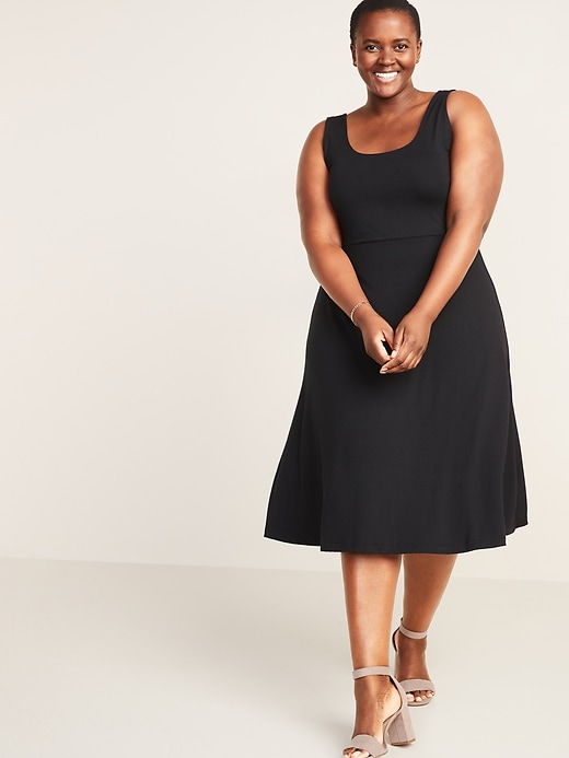 Image number 1 showing, Fit & Flare Sleeveless Plus-Size Dress