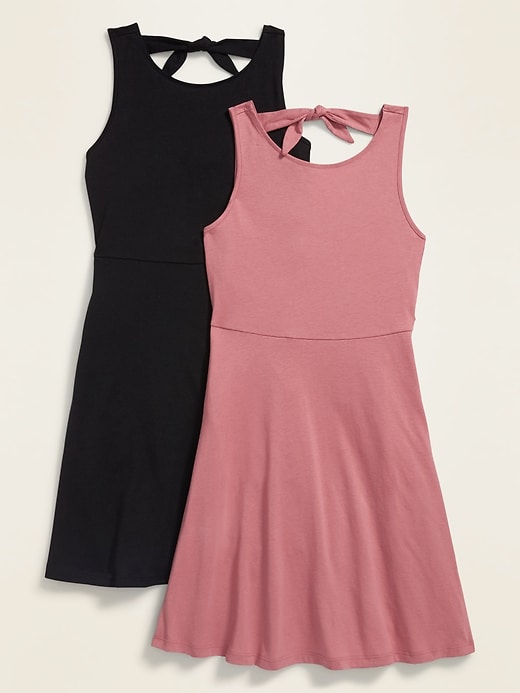 View large product image 1 of 3. Tie-Back Sleeveless Dress 2-Pack for Girls