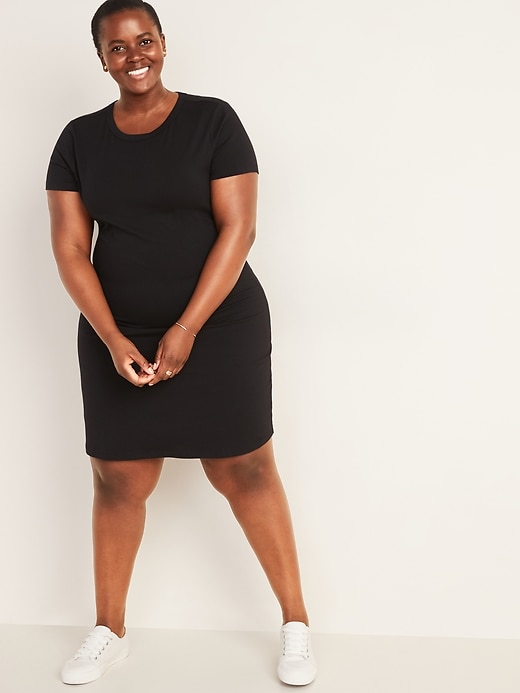 Image number 1 showing, Fitted Plus-Size T-Shirt Dress