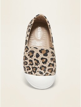 Perforated Leopard-Print Slip-On 