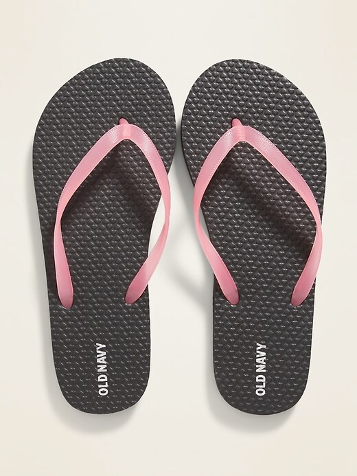View large product image 1 of 1. Color-Blocked Flip-Flops for Girls