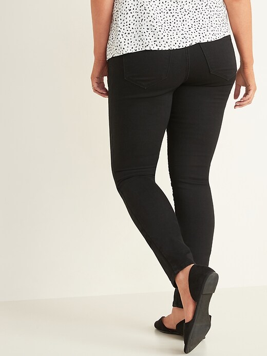 View large product image 2 of 3. Maternity Full-Panel Black Skinny Jeans