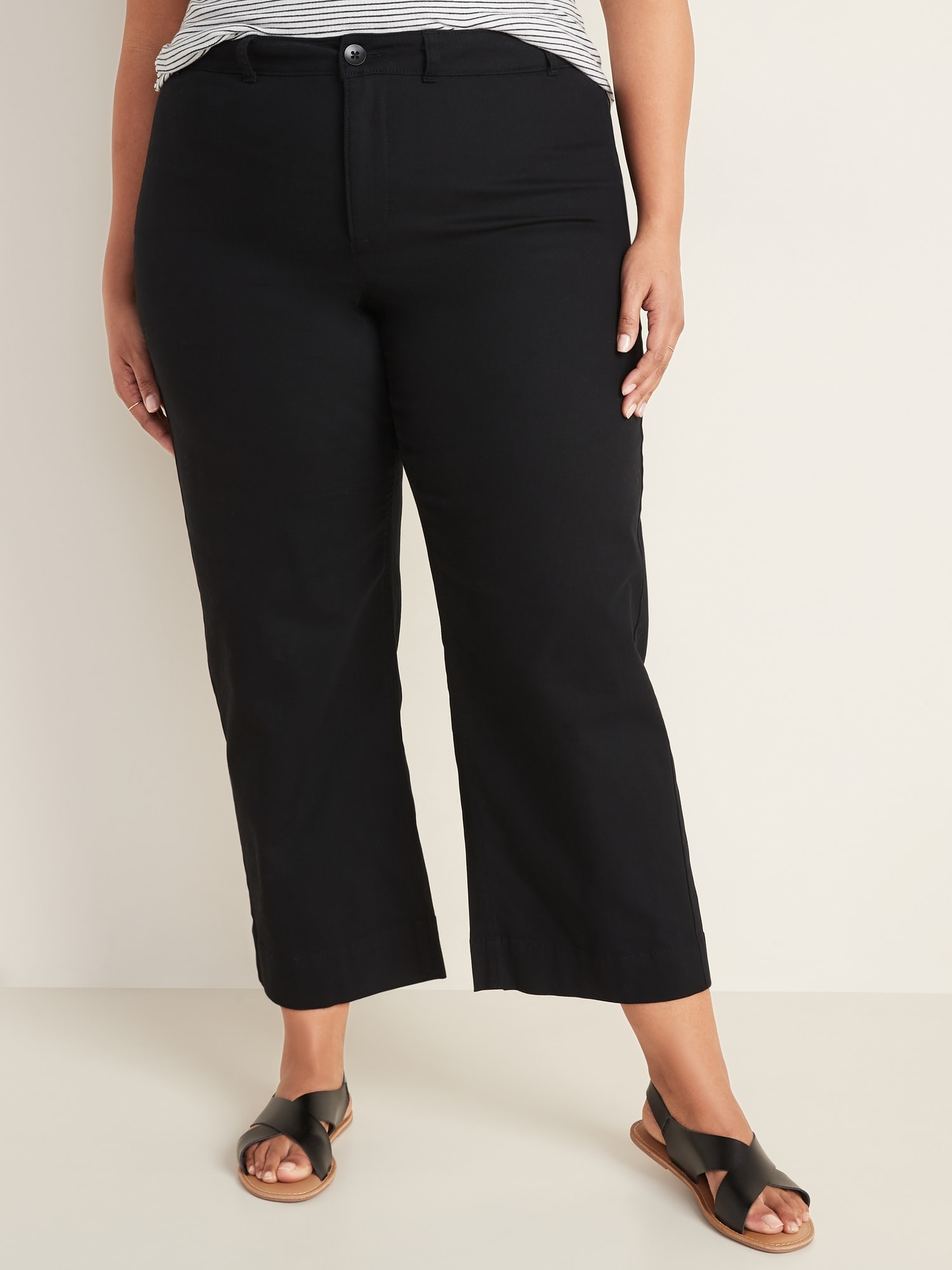 High-Waisted Secret-Slim Plus-Size Wide-Leg Chinos | Old Navy