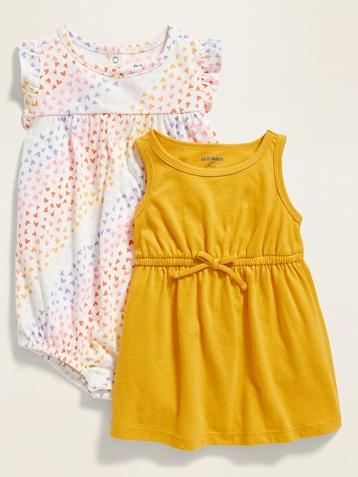 View large product image 1 of 2. Fit & Flare Dress & Bubble One-Piece 2-Pack for Baby