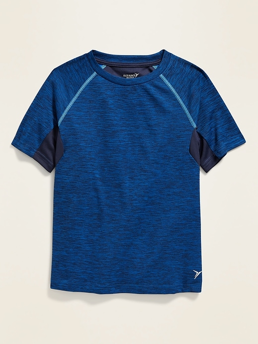 View large product image 1 of 3. Go-Dry Color-Blocked Mesh Performance Tee For Boys