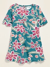 View large product image 3 of 3. Printed Elbow-Sleeve Swing Dress for Toddler Girls