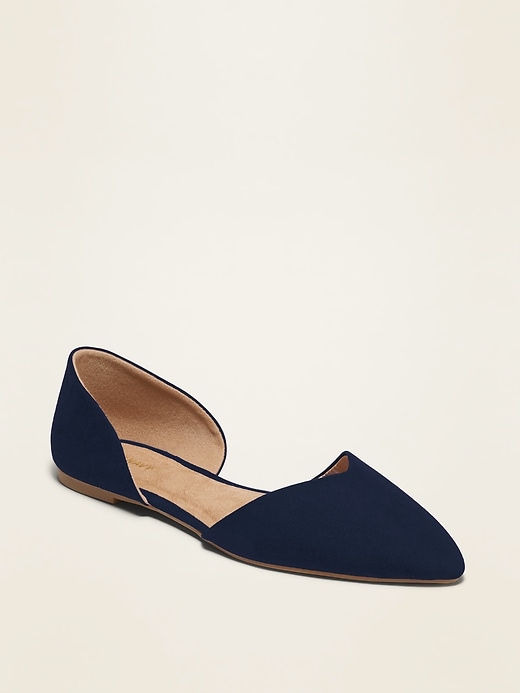 View large product image 1 of 1. Pointy-Toe D'Orsay Flats For Women