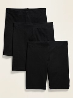 kids black biker shorts