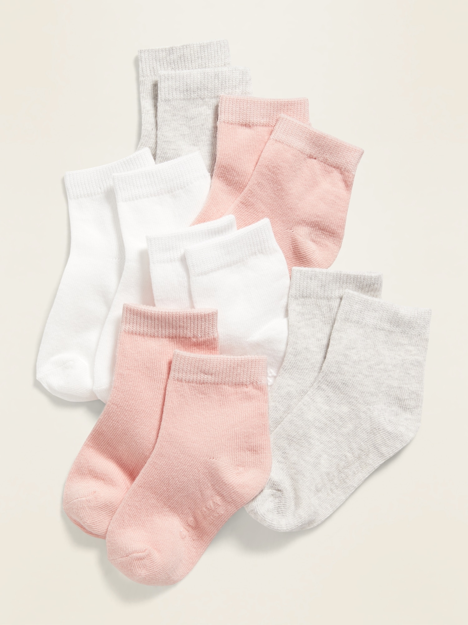 Baby Socks with Grips Newborn Toddler Non Skid Cotton Crew Socks 6Pack 6-36Month