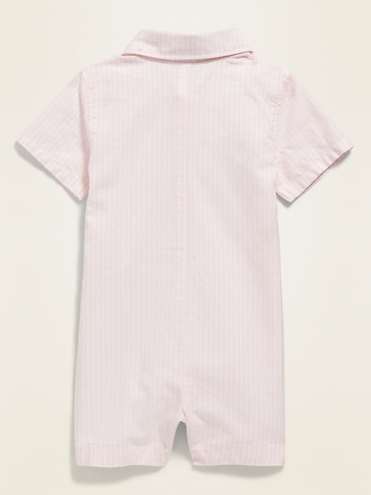 View large product image 2 of 3. Striped Oxford Bow-Tie One-Piece for Baby