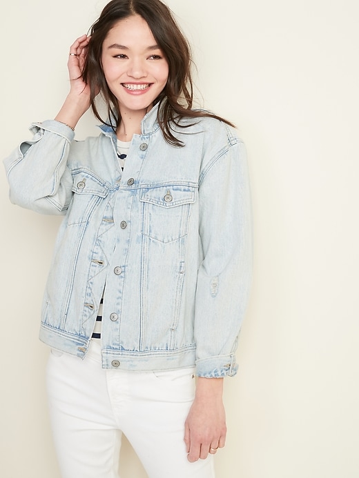 View large product image 1 of 1. Boyfriend Jean Jacket for Women