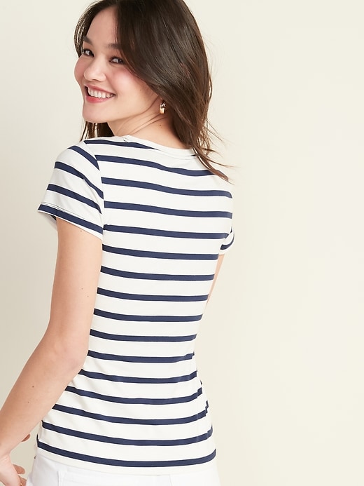 View large product image 2 of 3. Slim-Fit Striped Tee for Women