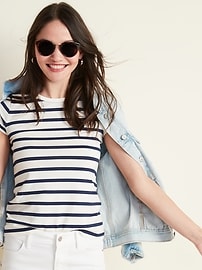 View large product image 3 of 3. Slim-Fit Striped Tee for Women