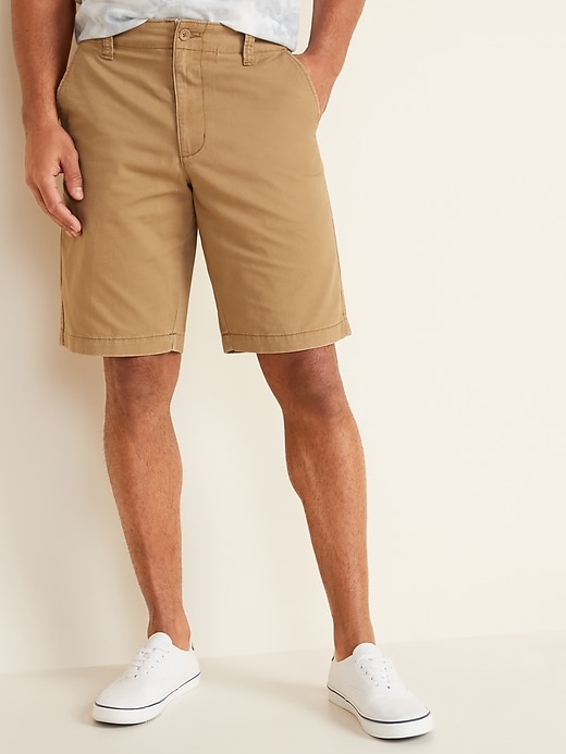 View large product image 1 of 1. Lived-In Straight Khaki Shorts - 10-inch inseam