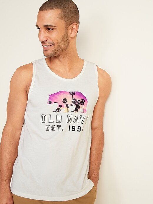 View large product image 1 of 1. Soft-Washed Logo-Graphic Tank Top