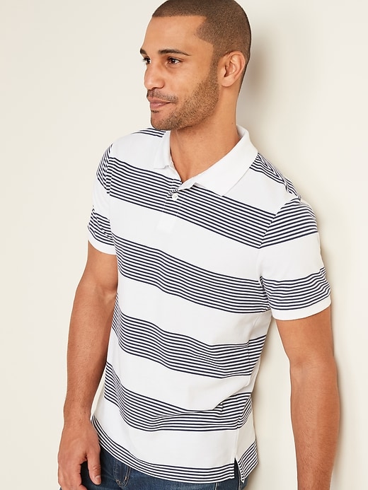 View large product image 1 of 3. Striped Moisture-Wicking Pro Polo