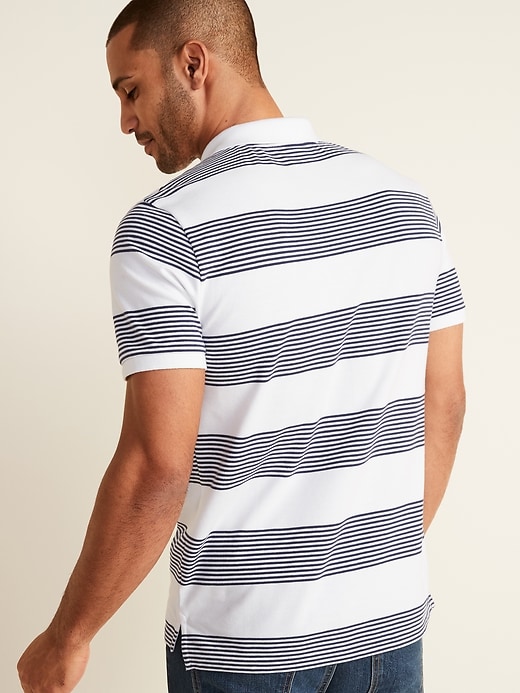 View large product image 2 of 3. Striped Moisture-Wicking Pro Polo