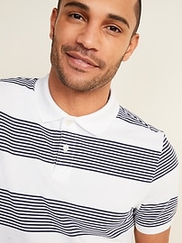 View large product image 3 of 3. Striped Moisture-Wicking Pro Polo