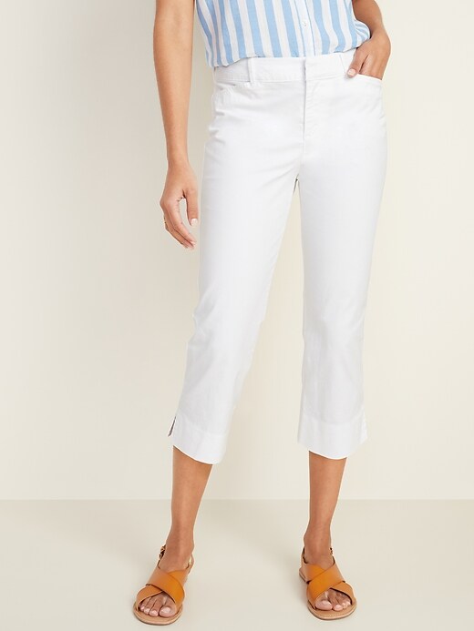 View large product image 1 of 1. Mid-Rise Pixie Chino Capri Pants