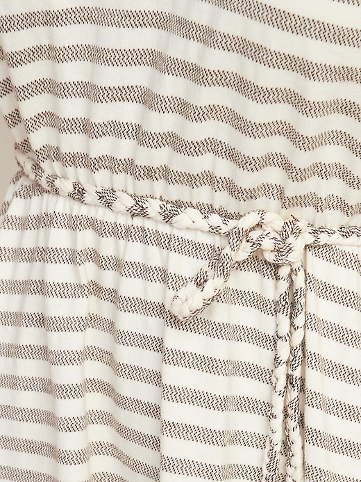 Image number 4 showing, Waist-Defined Jacquard-Striped Tie-Belt Dress