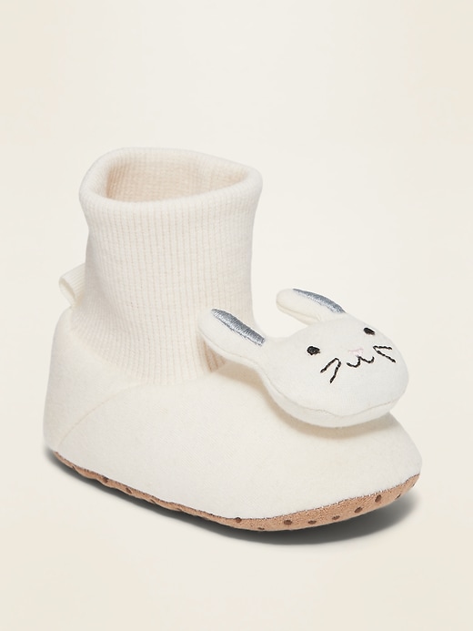 View large product image 1 of 1. Unisex Critter Jersey Sock Booties for Baby