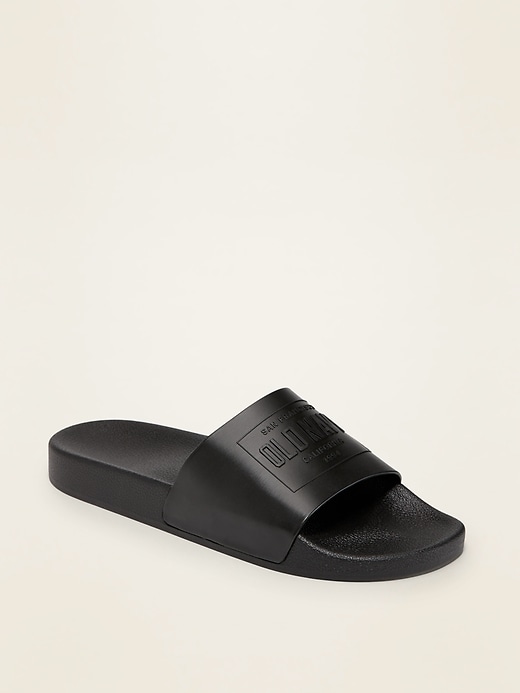 Old Navy Faux-Leather Pool Slide Sandals for Men - 551006062