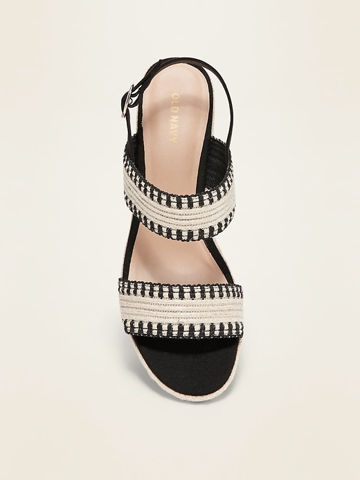 Image number 3 showing, Double-Strap Espadrille Wedge Sandals