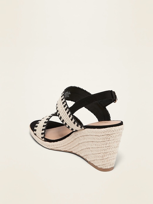 Image number 4 showing, Double-Strap Espadrille Wedge Sandals