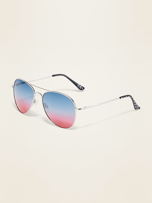 Old Navy Gender-Neutral Wire-Frame Aviator Sunglasses for Adults. 1