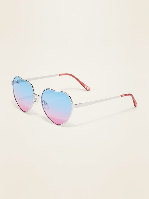 View large product image 1 of 1. Heart-Shaped Wire-Frame Sunglasses for Women