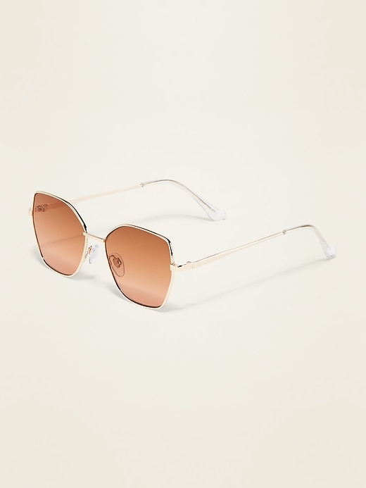 View large product image 1 of 1. Angular Wire-Frame Sunglasses for Women