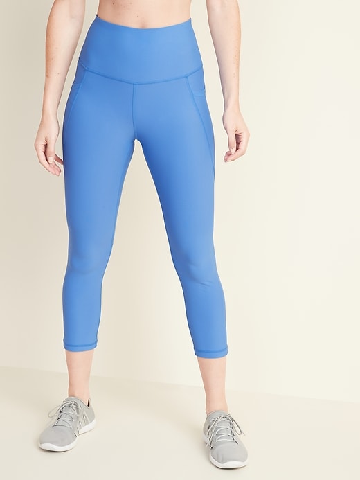 View large product image 1 of 1. High-Waisted PowerSoft Crop Leggings for Women