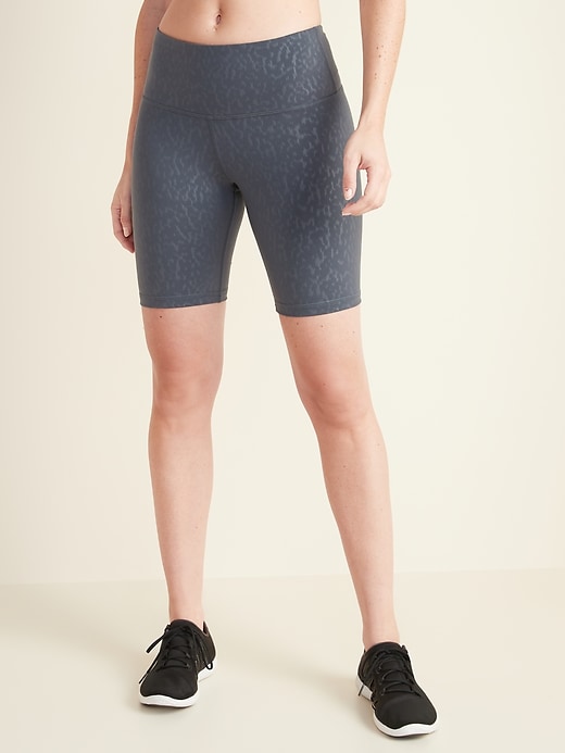 View large product image 1 of 3. High-Waisted PowerPress Biker Shorts for Women - 8-inch inseam