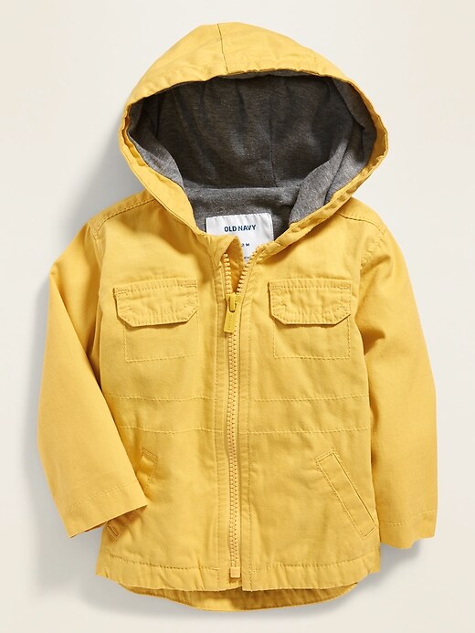 Hooded canvas utility jacket for baby best sale