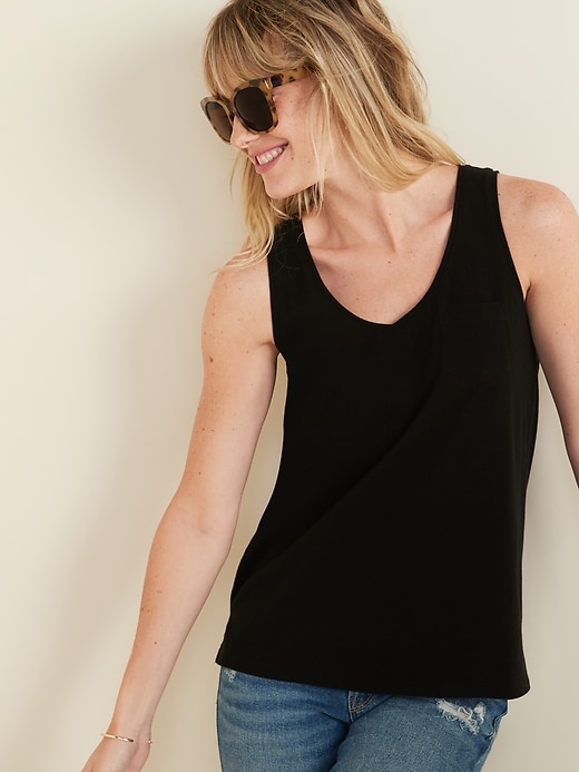 View large product image 1 of 3. EveryWear V-Neck Pocket Tank Top