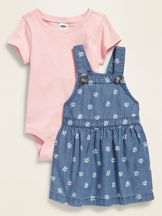 View large product image 1 of 2. Printed Chambray Skirtall & Bodysuit Set for Baby