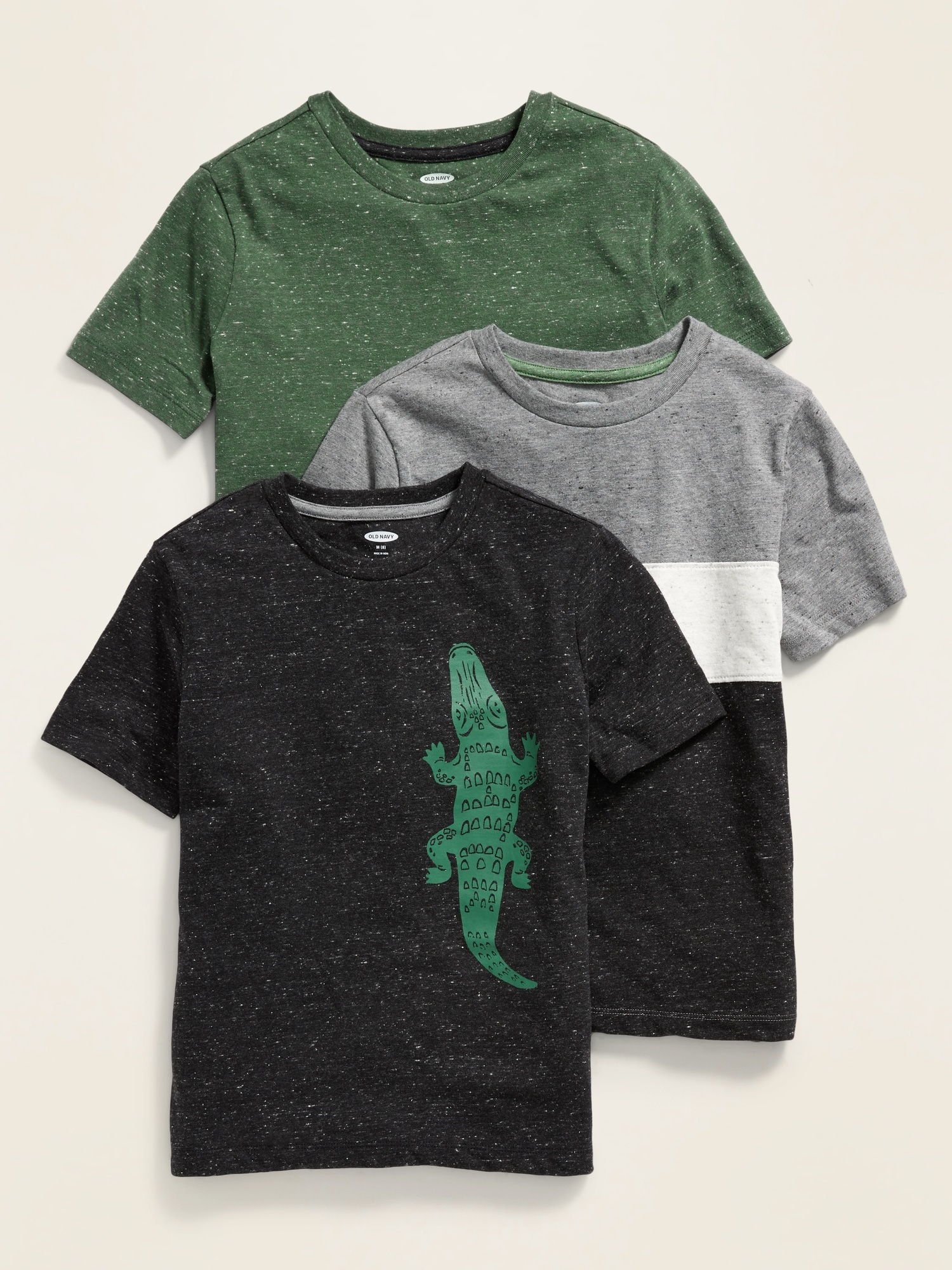 Vintage Crew-Neck Tee 3-Pack for Boys   