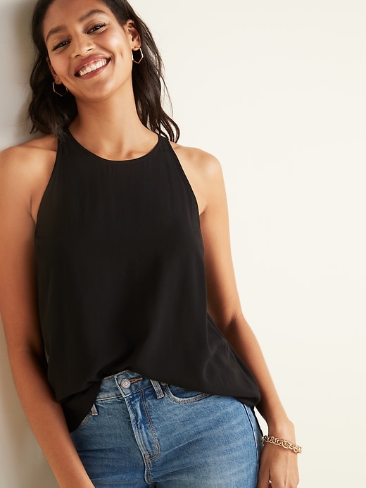 Image number 1 showing, Sleeveless High-Neck Top for Women
