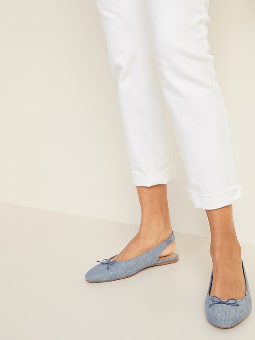 Image number 2 showing, Chambray Slingback Flats