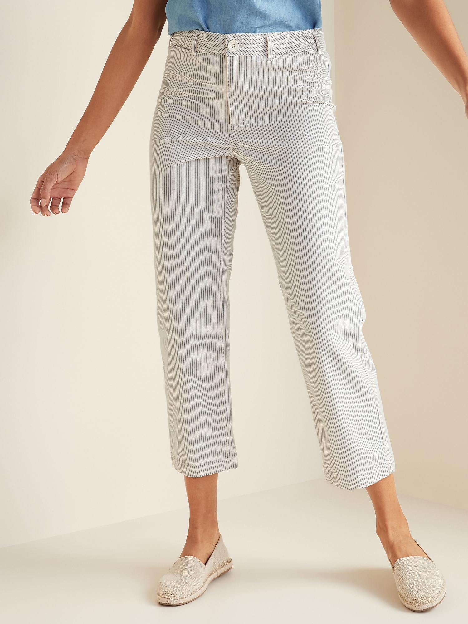 High-Waisted Slim Wide-Leg Chinos for Women | Old Navy