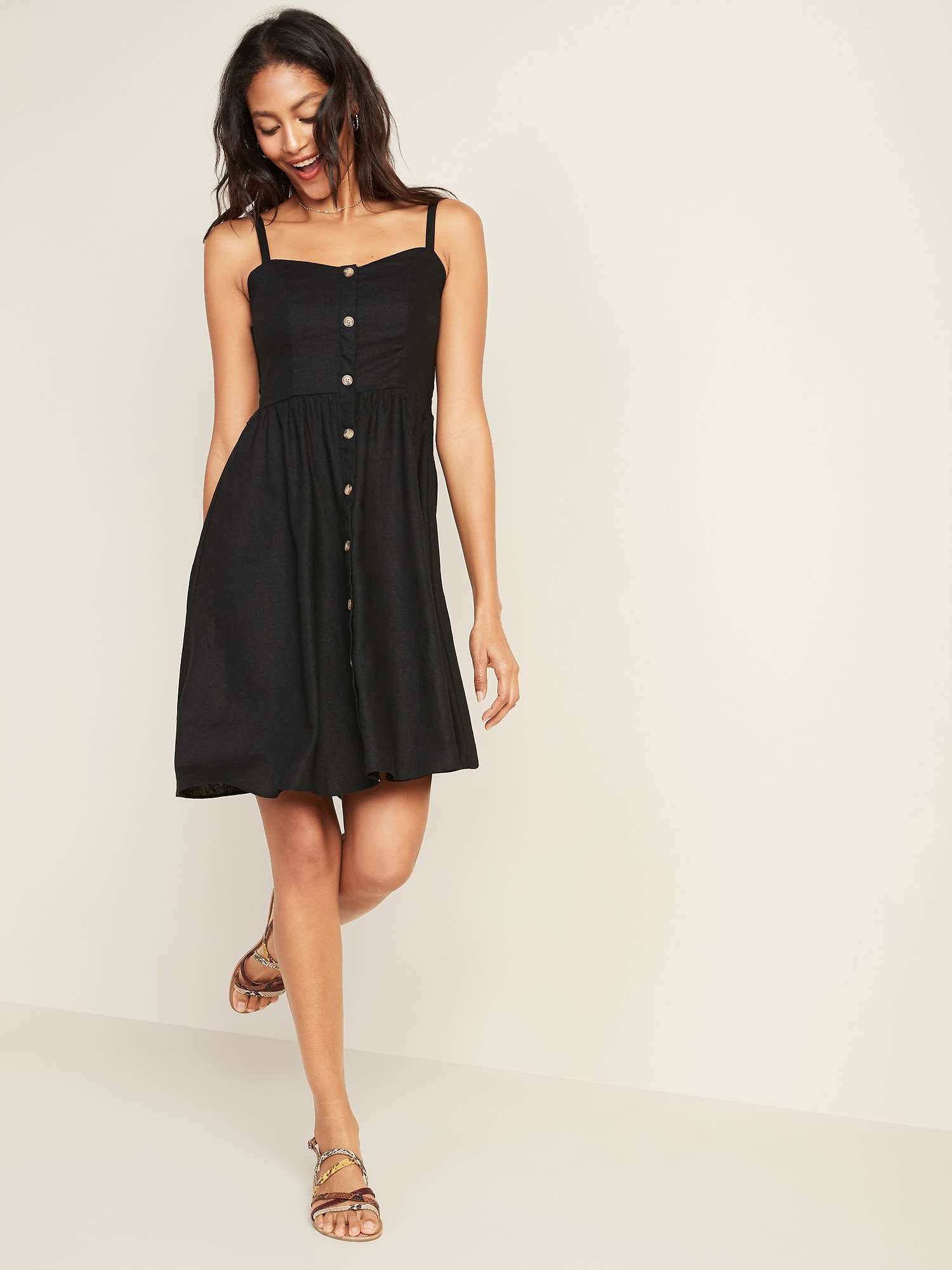 button up fit and flare dress