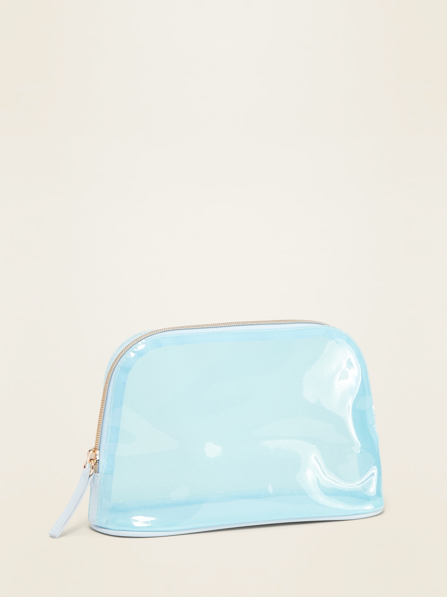 Clear Vinyl Dome-Shaped Cosmetic Bag for Women