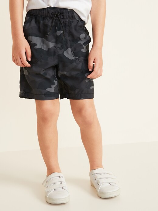 View large product image 1 of 2. Functional Drawstring Camo Dry-Quick Jogger Shorts for Toddler Boys