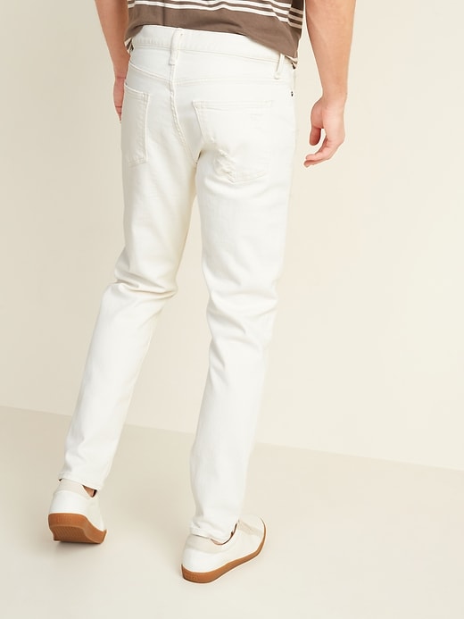 View large product image 2 of 2. Relaxed Slim Taper Distressed Built-In Flex Ecru-Wash Jeans